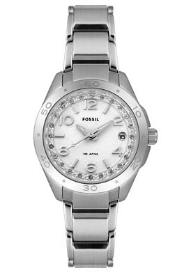 Fossil Women's AM4229 Stainless Steel Crystal Accented Watch