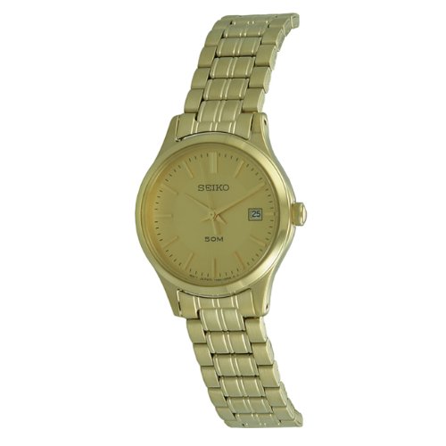 Seiko Women's SXDC40P1 Gold Dial Gold-Tone Stainless Steel Watch