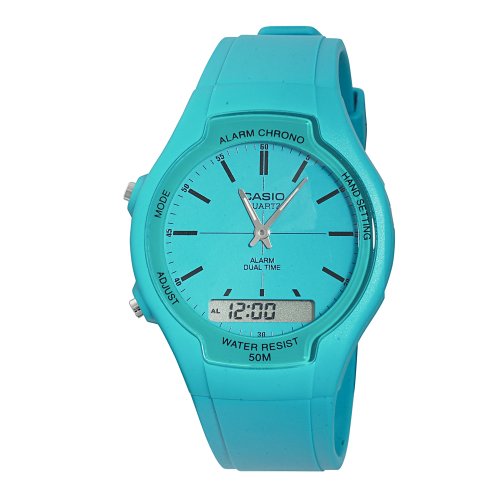 Casio Women's AW90H-3E2 Sport Multi-Function Turquoise Dial Dual Time Watch