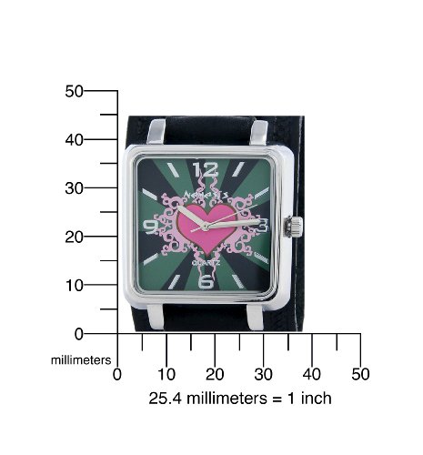 Nemesis Women's GHST828P Classic Pink Heart Leather Cuff Quartz Watch