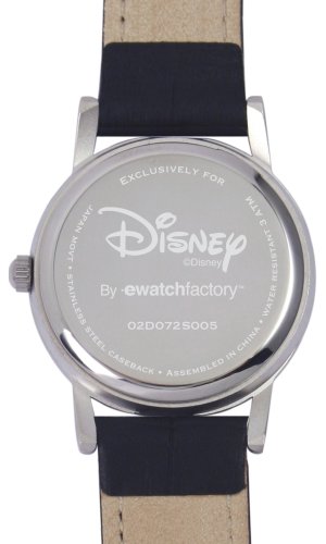 Disney Women's D072S005 Mickey Mouse Black Leather Strap Watch