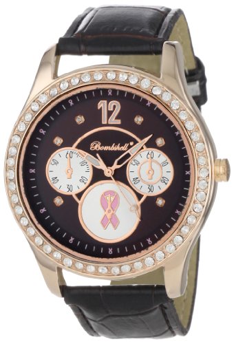 Bombshell Women's 110655L-2 Bailey Stylish Brown Croco Strap Breast Cancer Watch