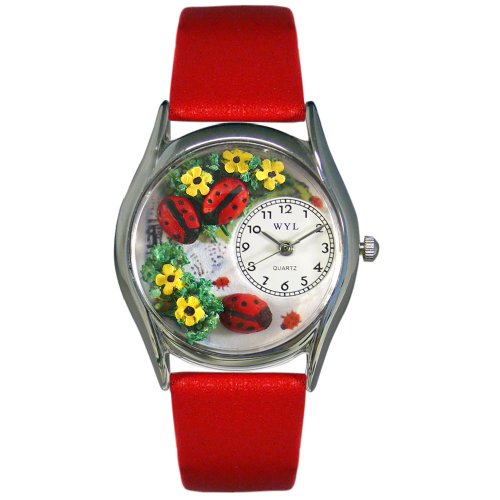 Whimsical Watches Women's S<span class=hidden_cl>[zasłonięte]</span>12100 Ladybugs Red Leather Watch