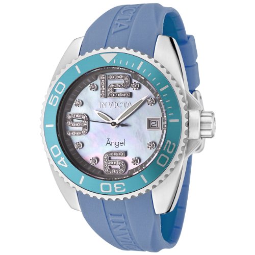 Invicta Women's 0496 Angel Collection Diamond Accented Blue Polyurethane Watch